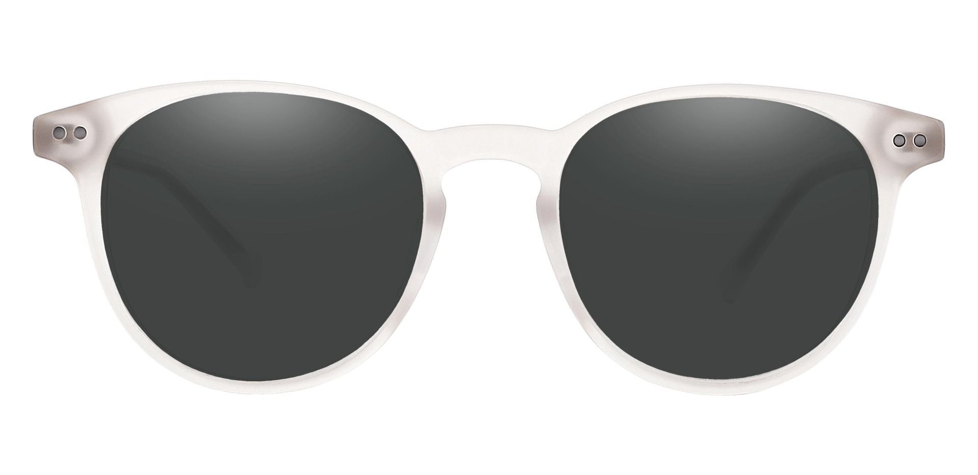 Marianna Oval Prescription Sunglasses - White Frame With Gray Lenses