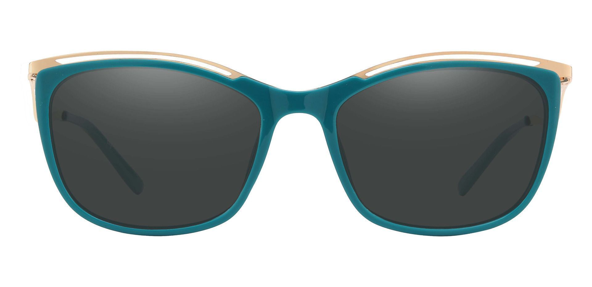 Enola Cat Eye Prescription Sunglasses - Green Frame With Gray Lenses