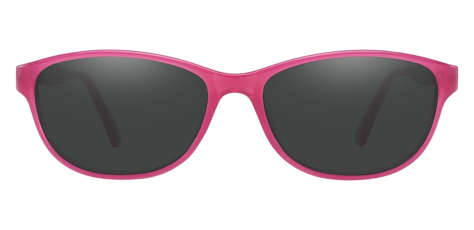 Patsy Oval Non-Rx Sunglasses - Pink Frame With Gray Lenses