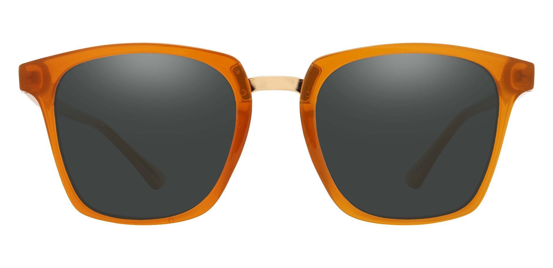 Delta Square Reading Sunglasses - Orange Frame With Gray Lenses