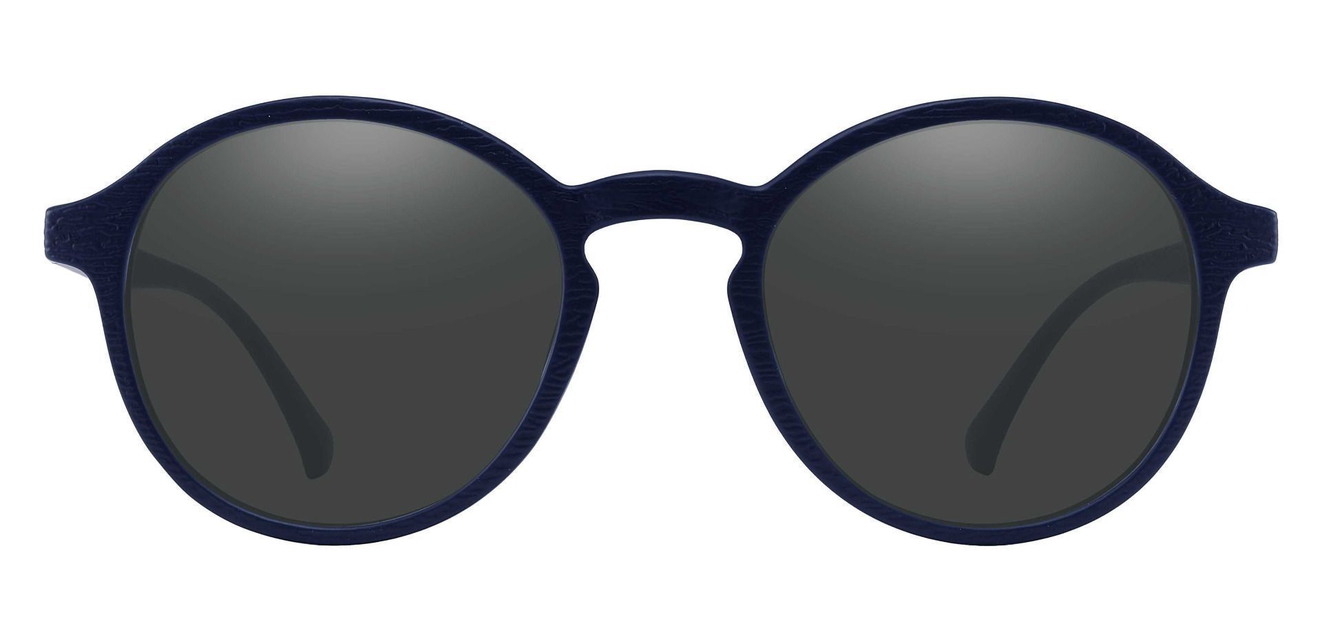 Whitney Round Lined Bifocal Sunglasses - Blue Frame With Gray Lenses