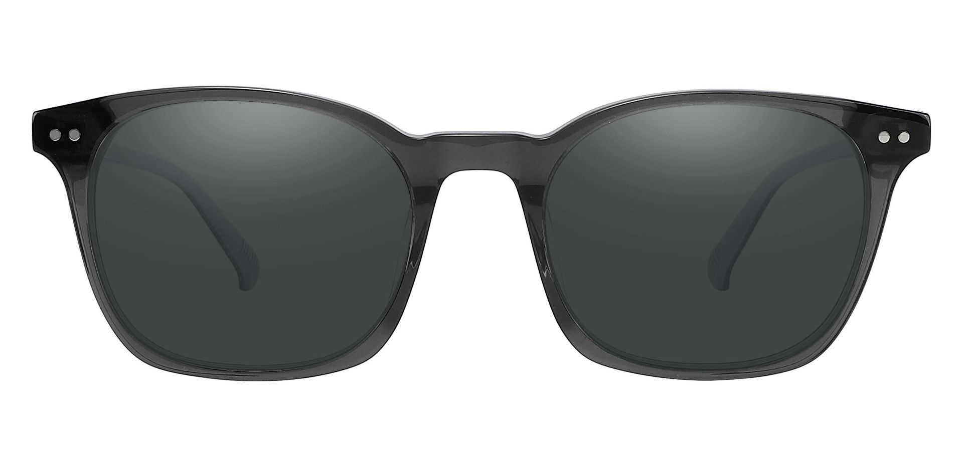 Alonzo Square Non-Rx Sunglasses - Gray Frame With Gray Lenses