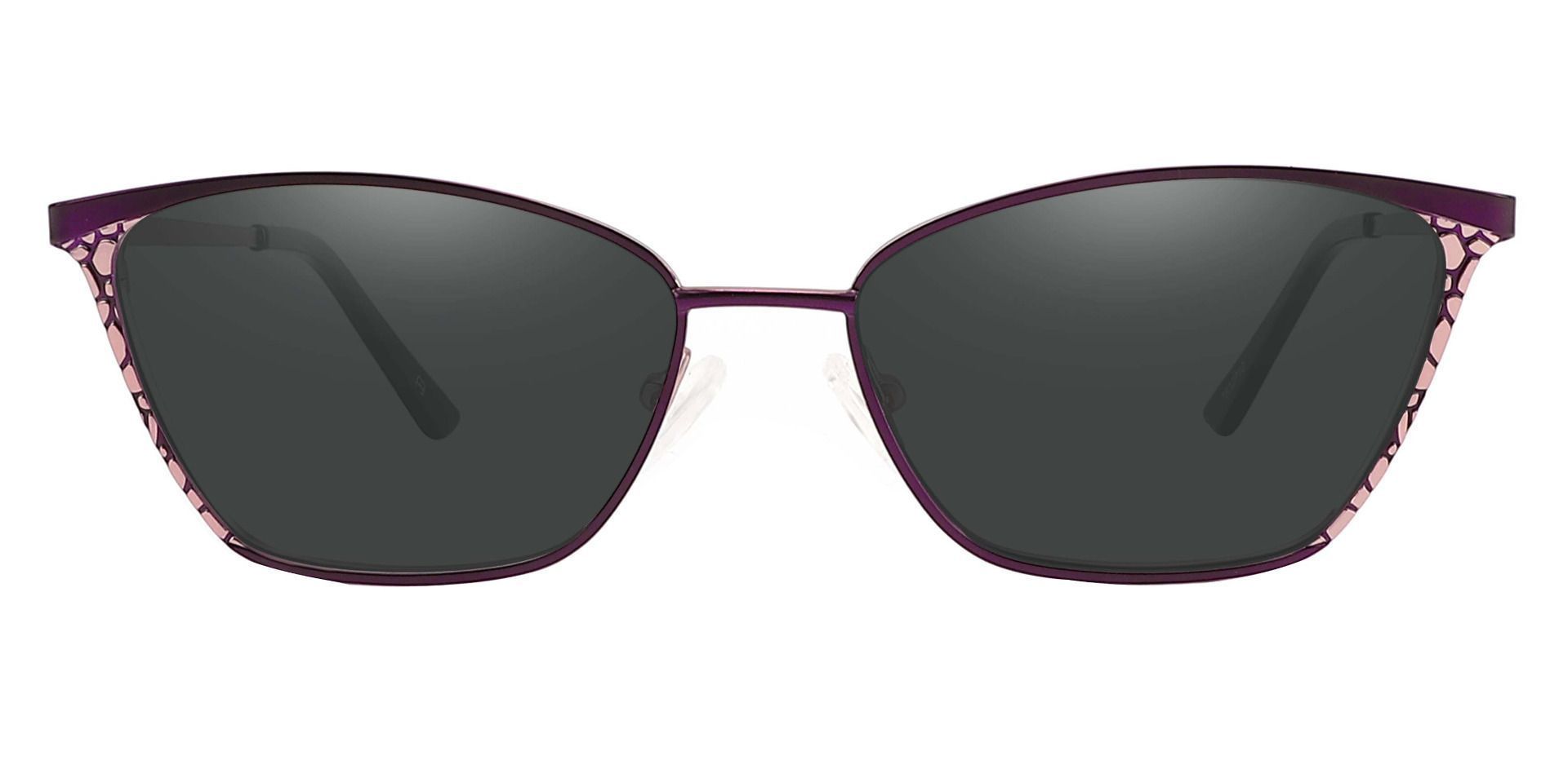 Solange Cat Eye Prescription Sunglasses - Purple Frame With Gray Lenses