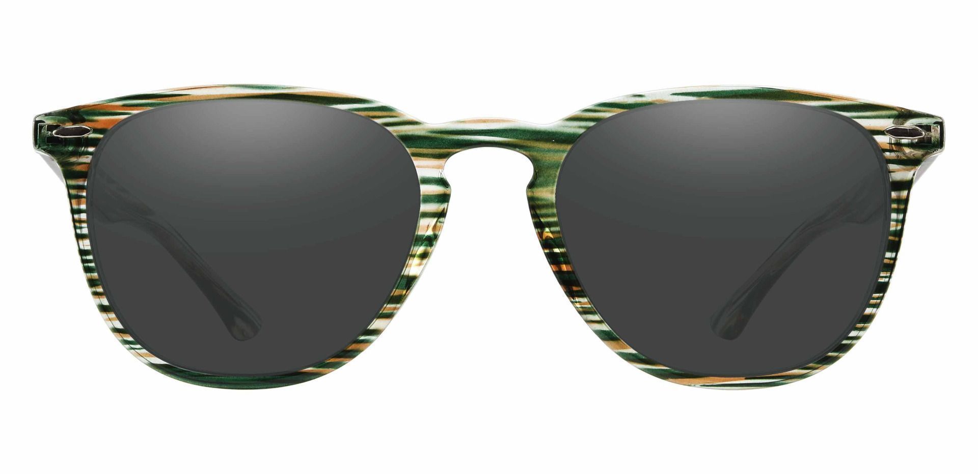 Sycamore Oval Progressive Sunglasses - Green Frame With Gray Lenses