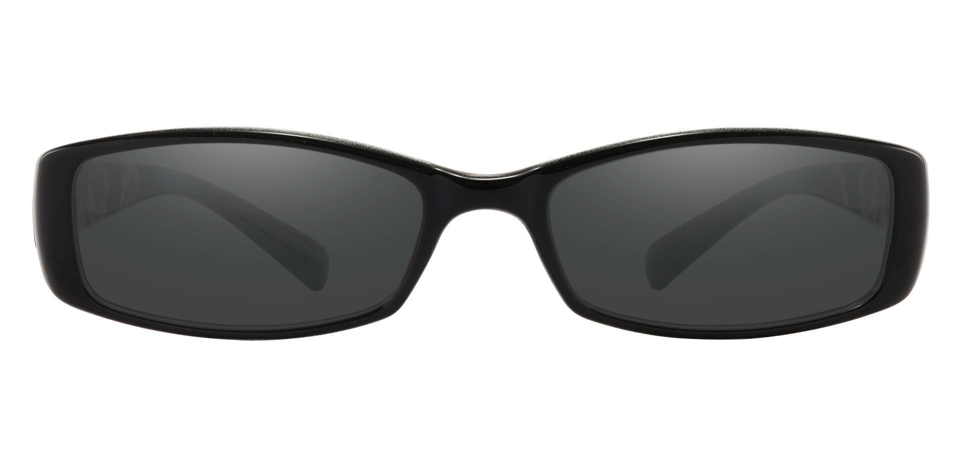 Medora Rectangle Reading Sunglasses - Black Frame With Gray Lenses