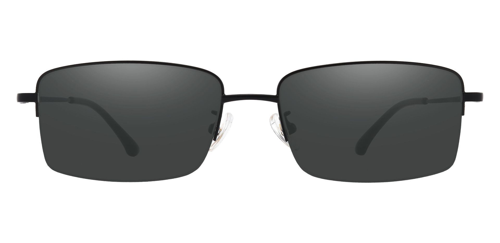 Bellmont Rectangle Reading Sunglasses - Black Frame With Gray Lenses