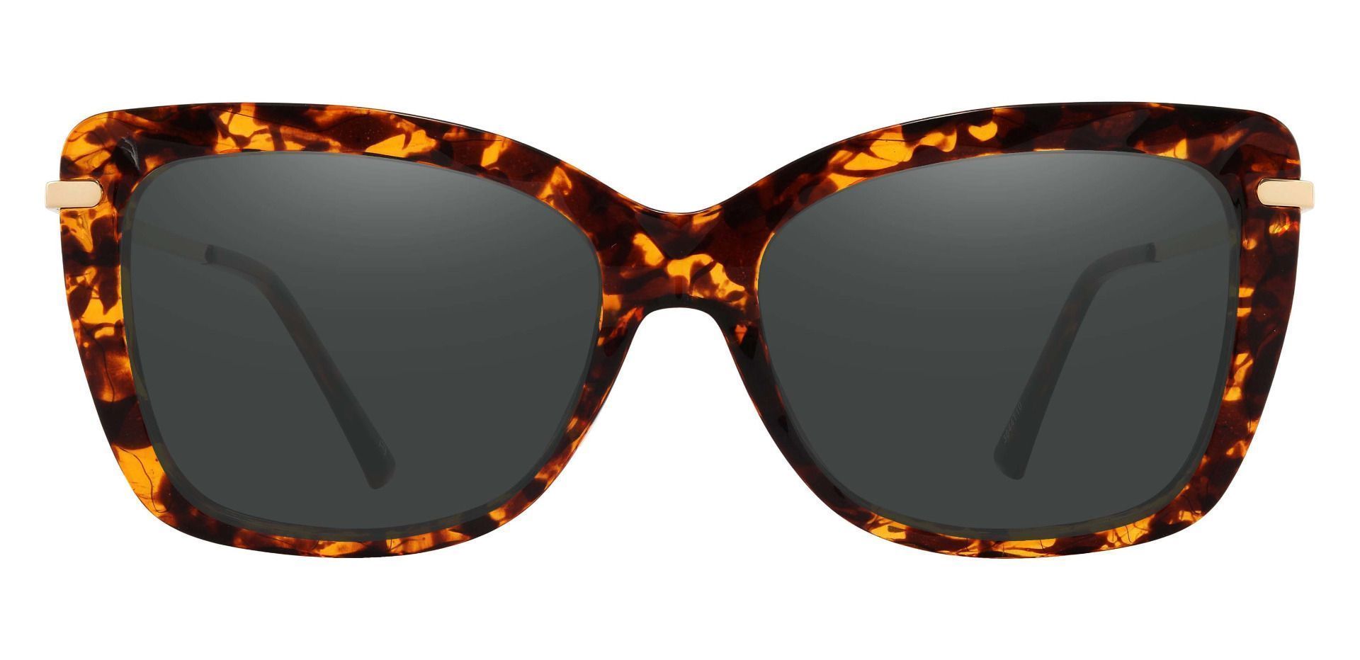 Shoshanna Rectangle Prescription Sunglasses - Tortoise Frame With Gray Lenses