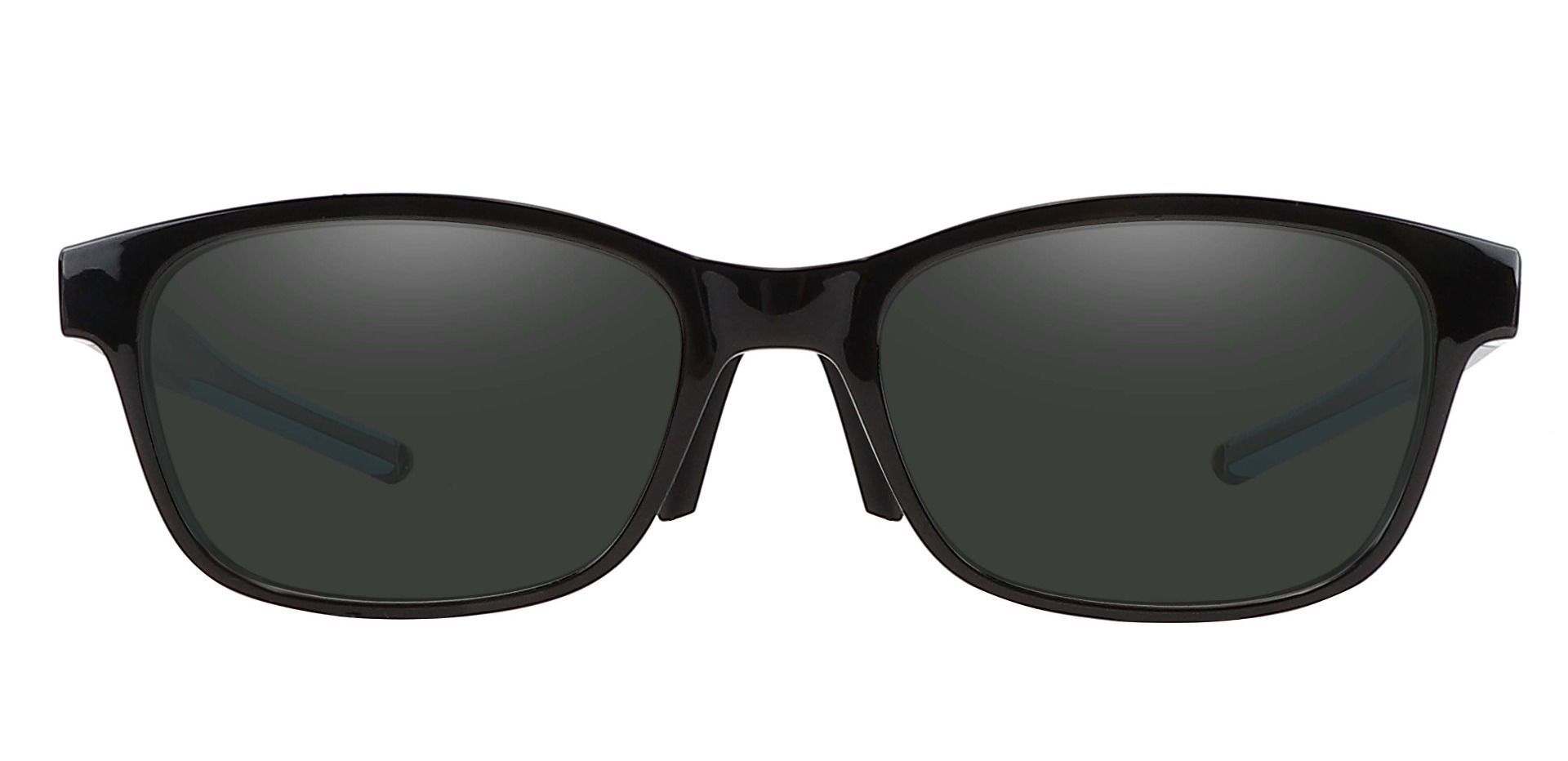 Higgins Rectangle Lined Bifocal Sunglasses - Black Frame With Gray Lenses