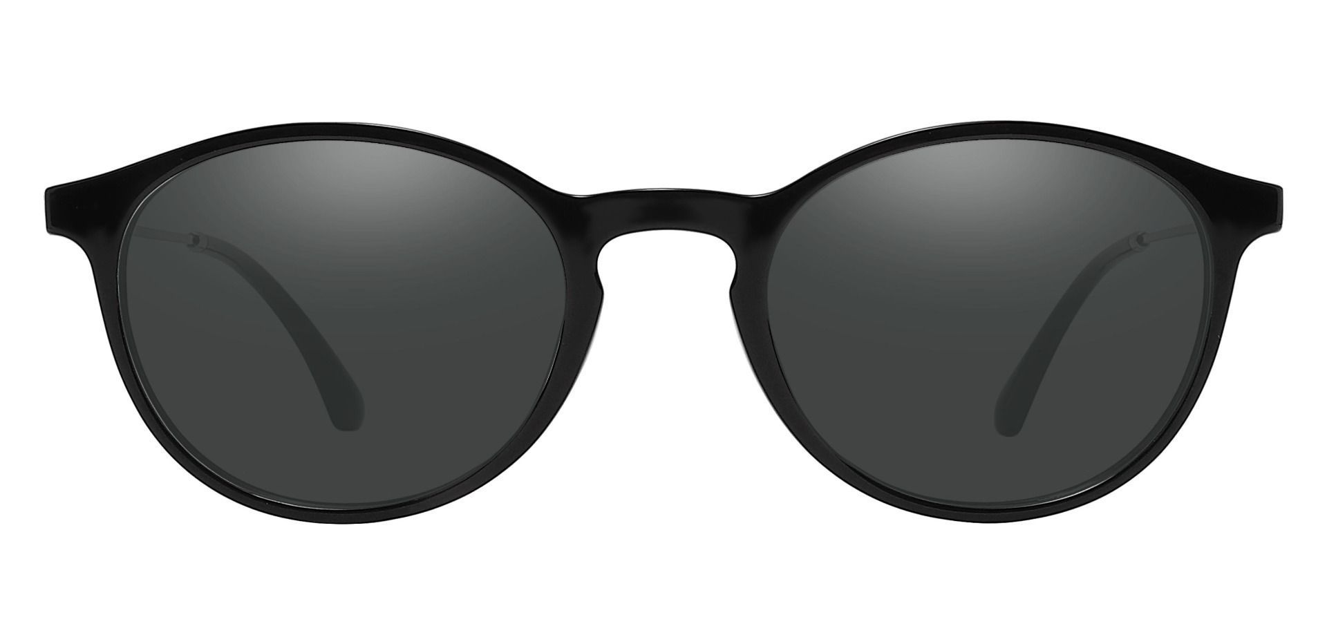 Felton Oval Lined Bifocal Sunglasses - Black Frame With Gray Lenses