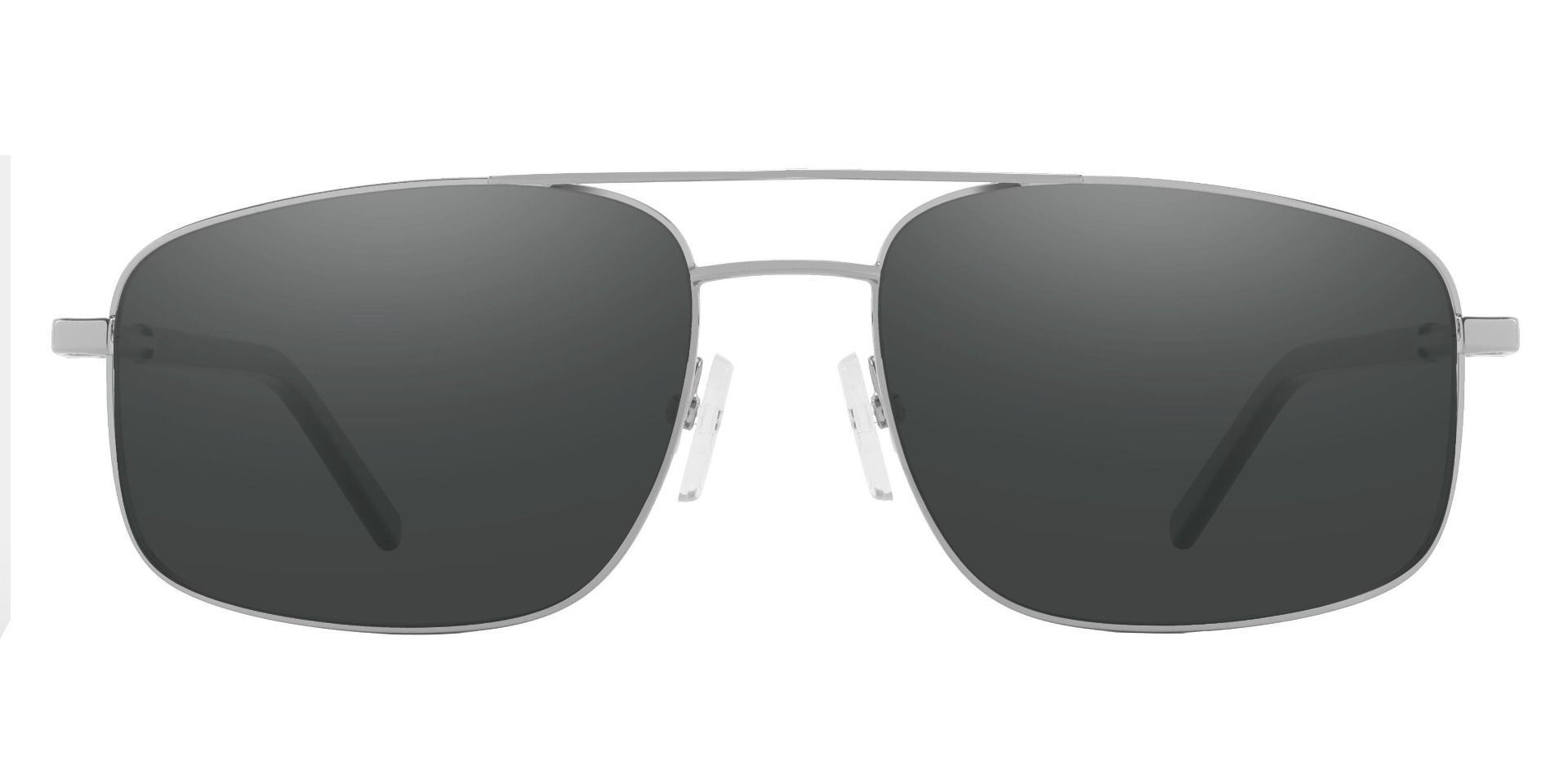 Davenport Aviator Non-Rx Sunglasses - Silver Frame With Gray Lenses