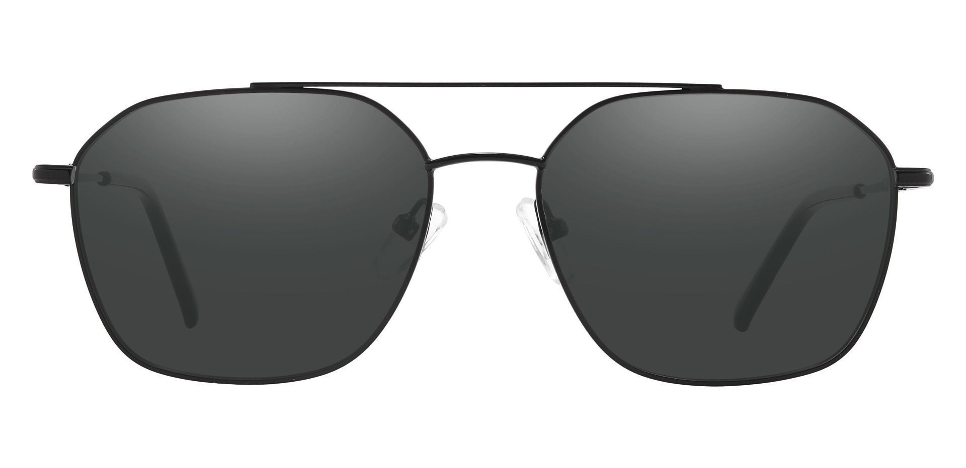 Harvey Aviator Prescription Sunglasses - Black Frame With Gray Lenses