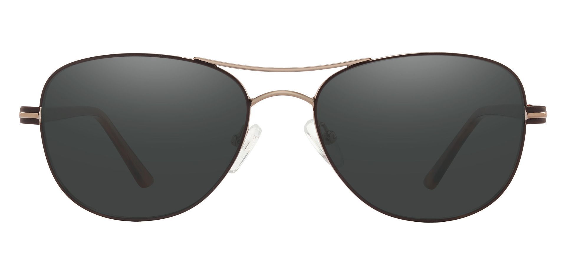 Reeves Aviator Prescription Sunglasses - Brown Frame With Gray Lenses ...