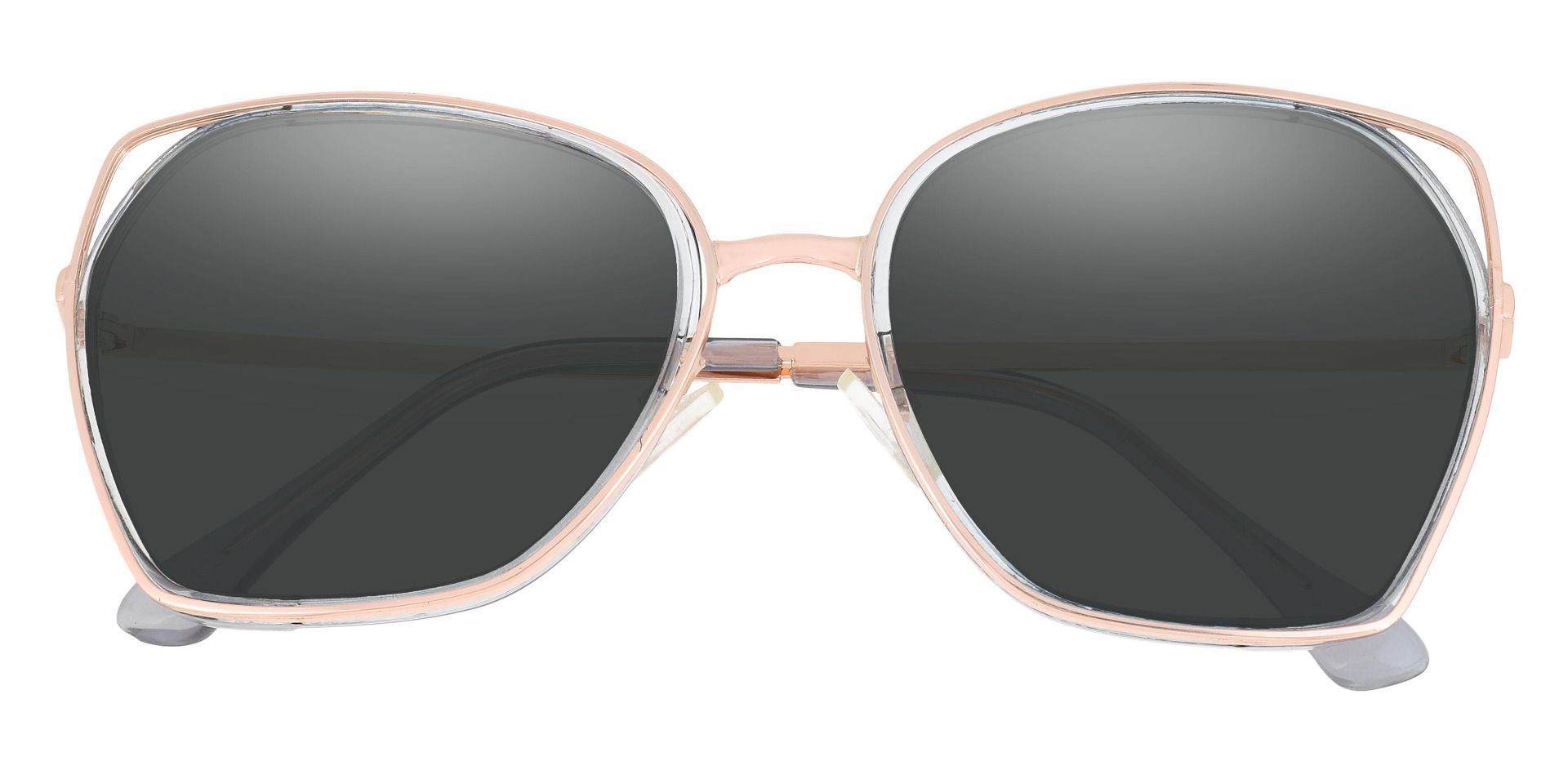 Tabby Geometric Non-Rx Sunglasses - Blue Frame With Gray Lenses