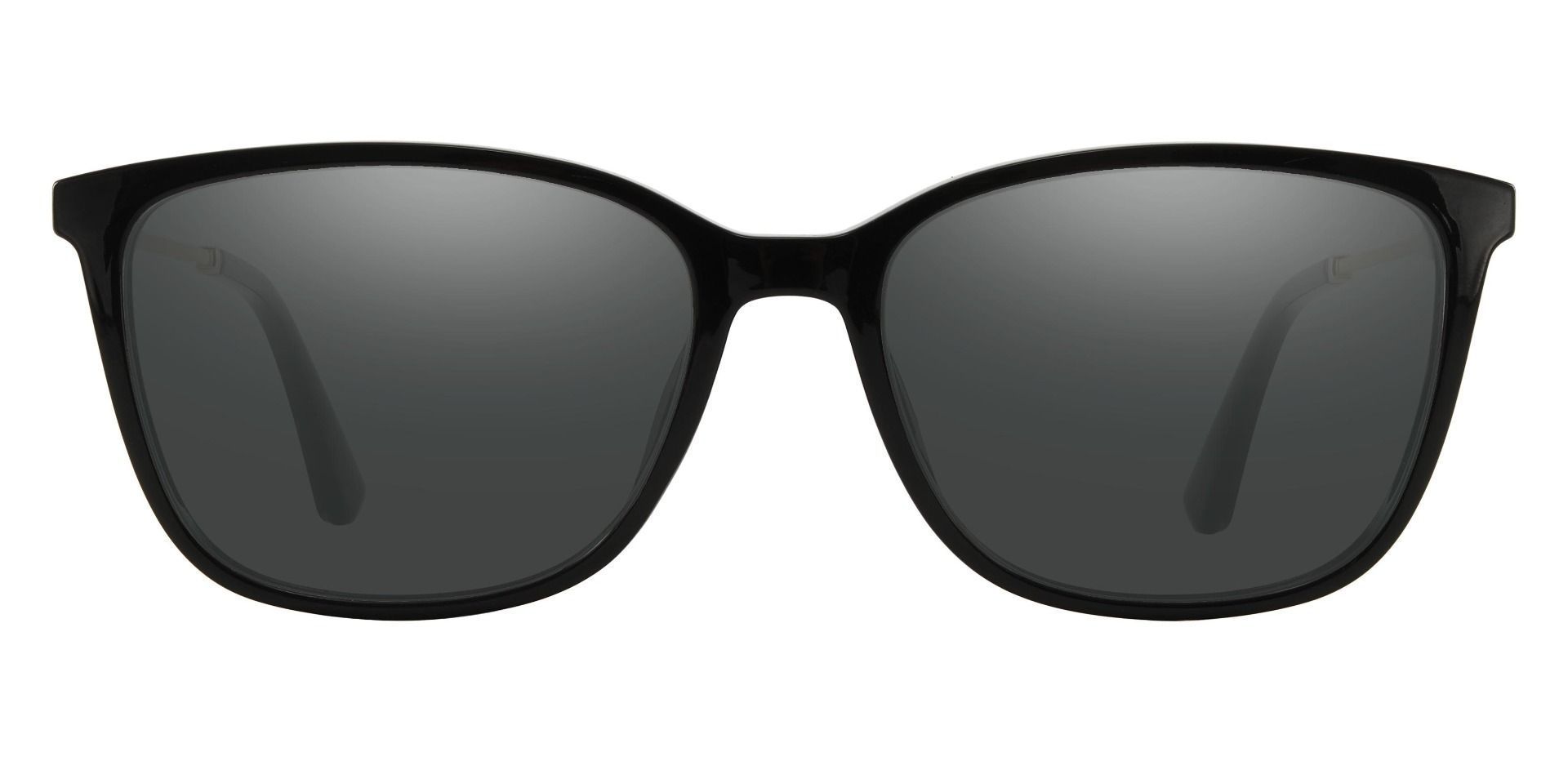 Miami Rectangle Prescription Sunglasses - Black Frame With Gray Lenses