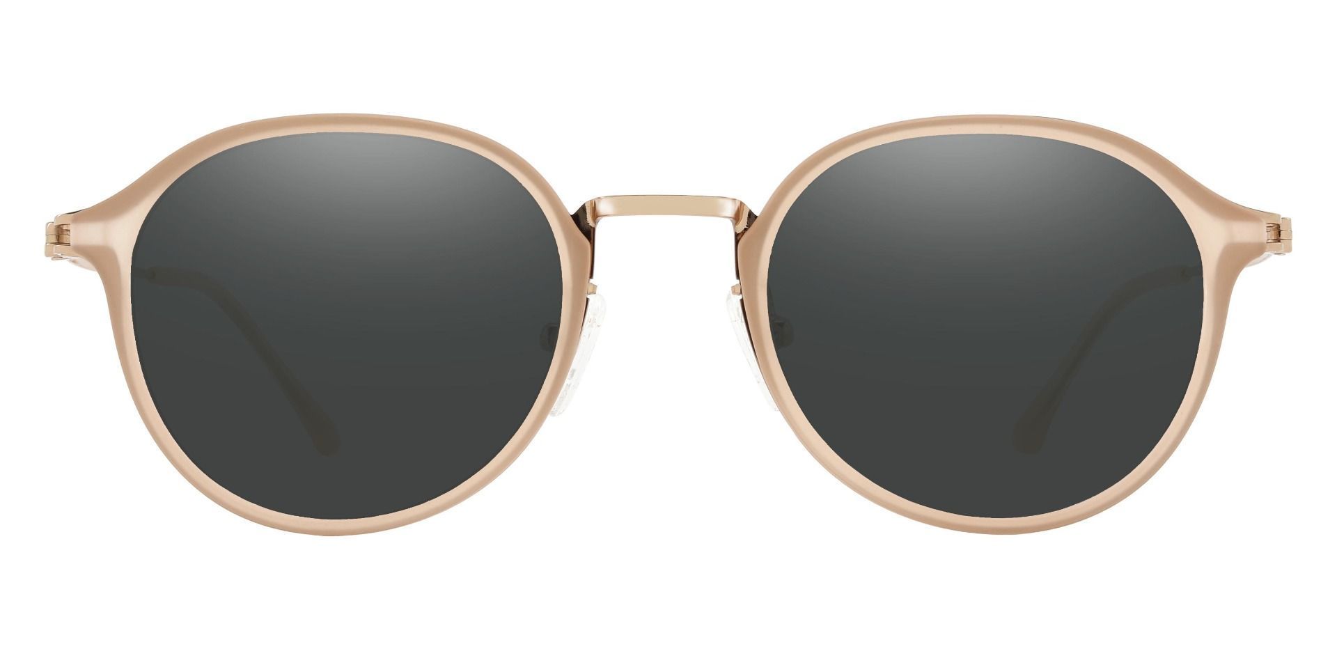 Billings Round Prescription Sunglasses - Brown Frame With Gray Lenses