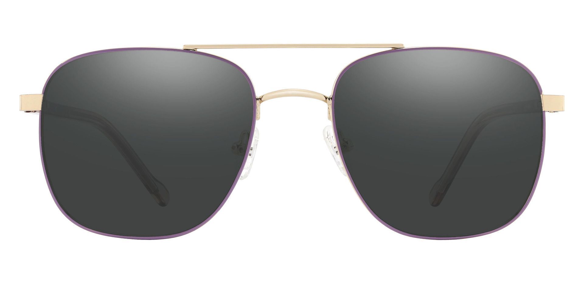 Howell Aviator Non-Rx Sunglasses - Purple Frame With Gray Lenses
