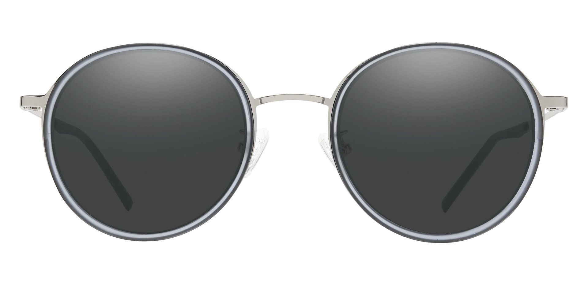 Brunswick Round Prescription Sunglasses - Gray Frame With Gray Lenses