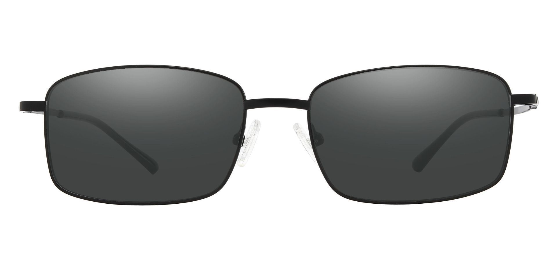 Clyde Rectangle Lined Bifocal Sunglasses - Black Frame With Gray Lenses