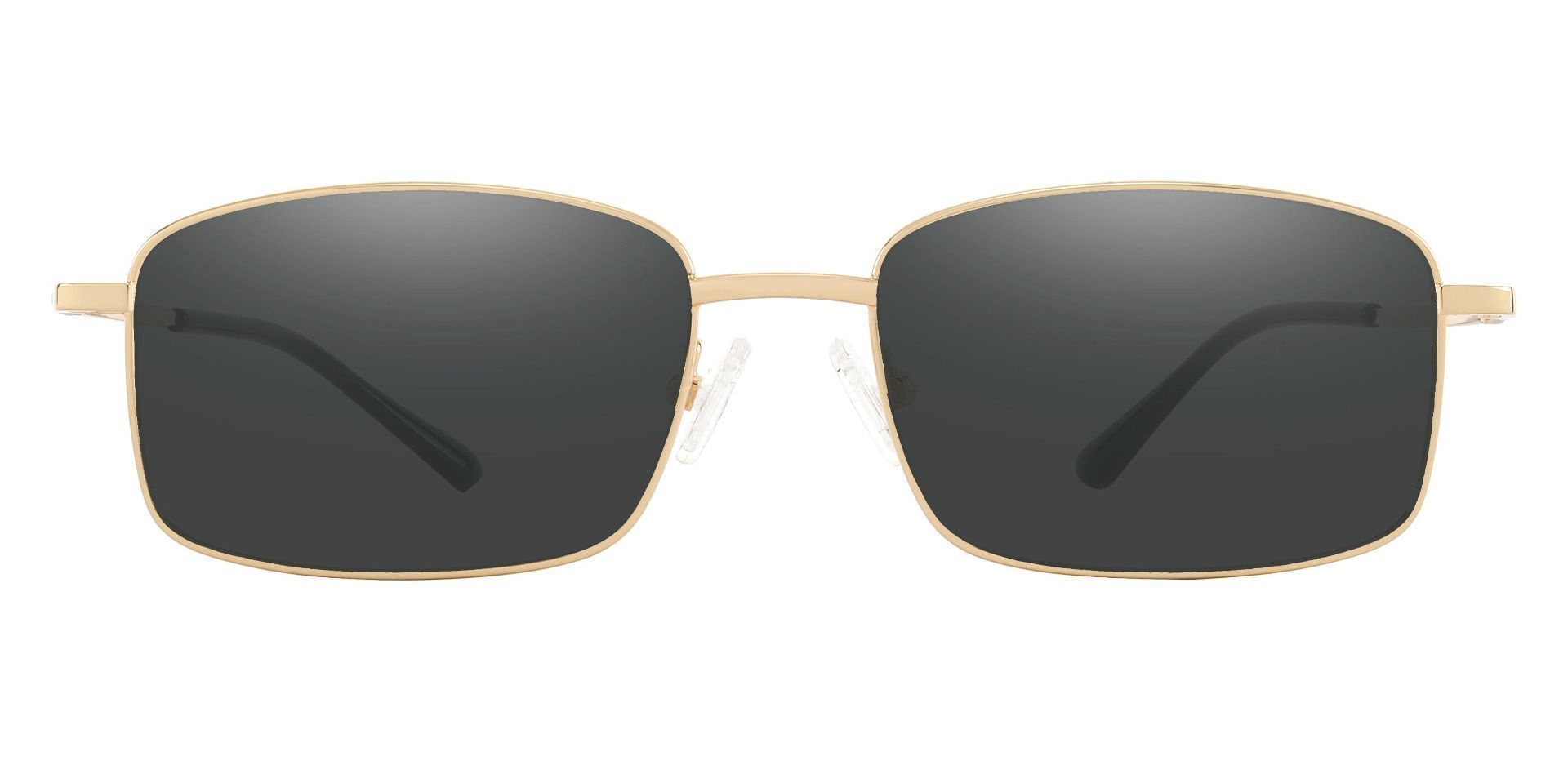 Clyde Rectangle Non-Rx Sunglasses - Gold Frame With Gray Lenses