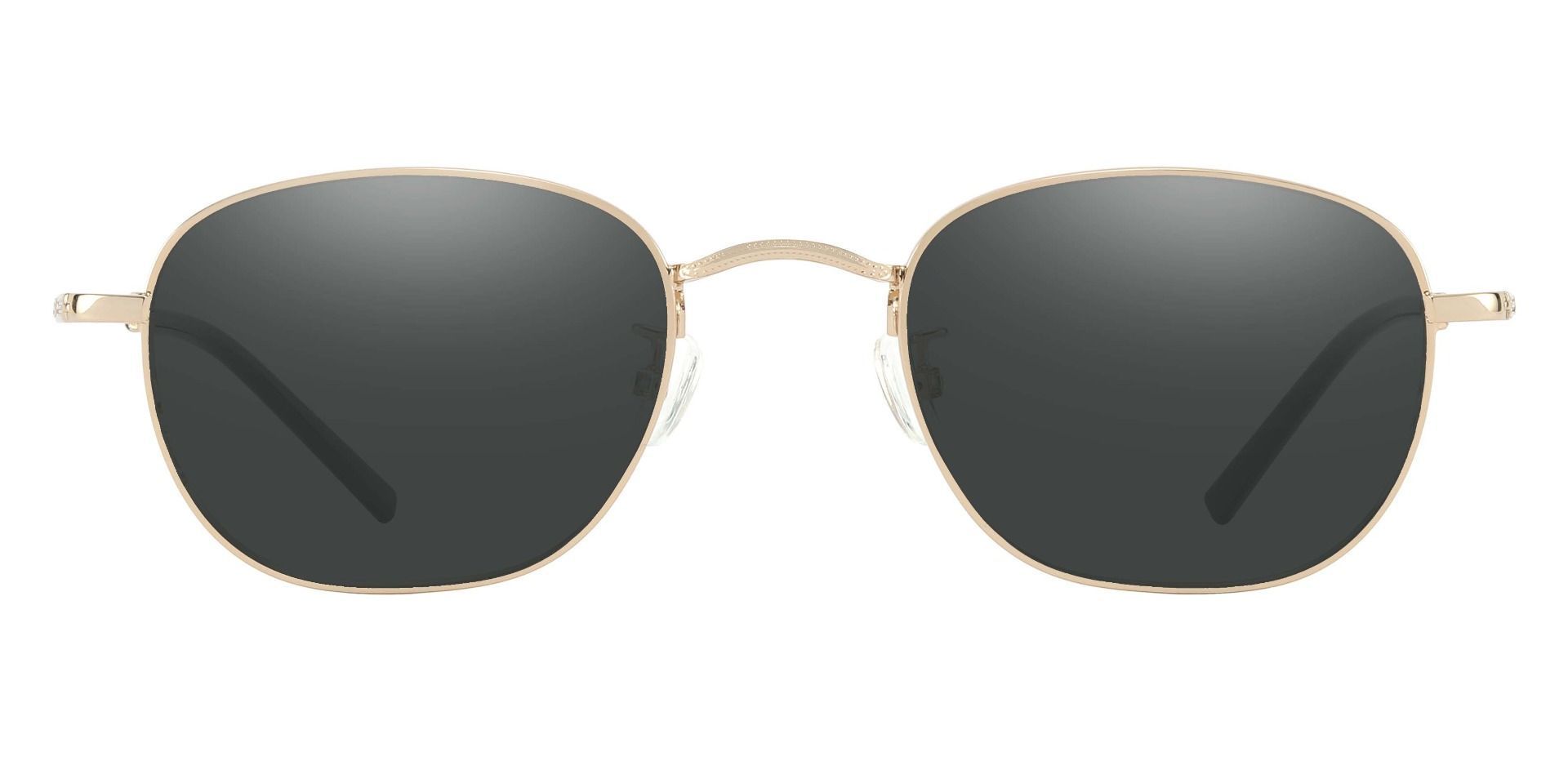 Greece Square Lined Bifocal Sunglasses - Gold Frame With Gray Lenses