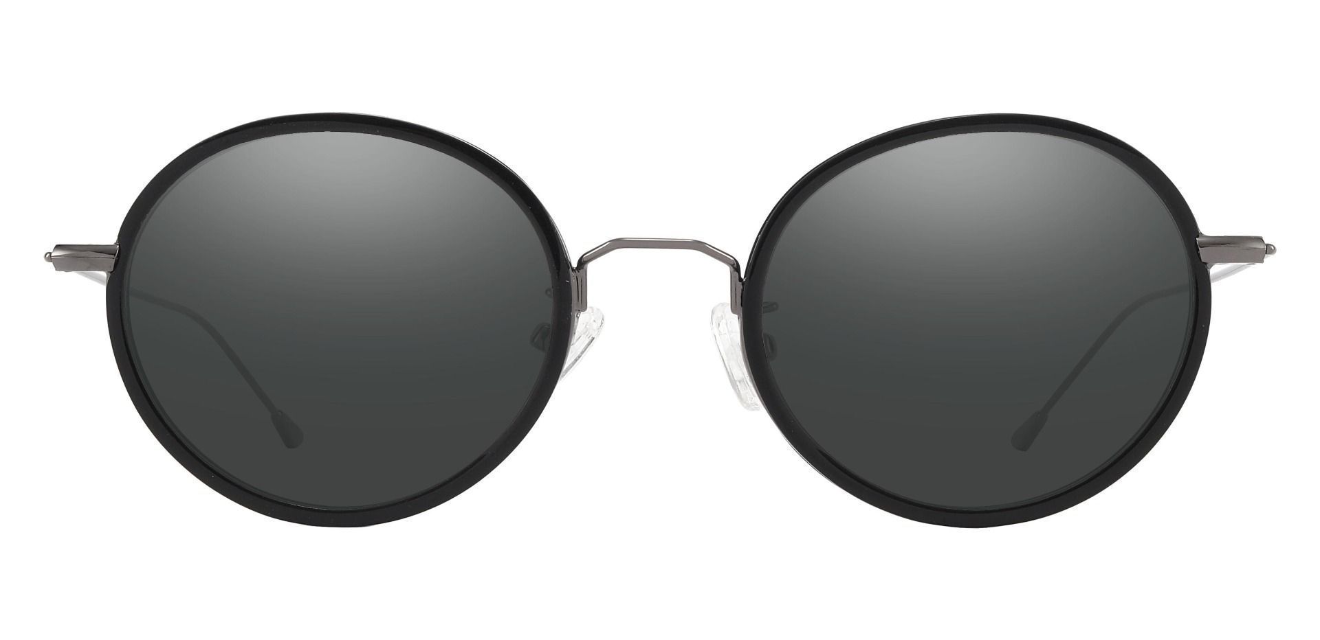 Malverne Oval Reading Sunglasses - Black Frame With Gray Lenses
