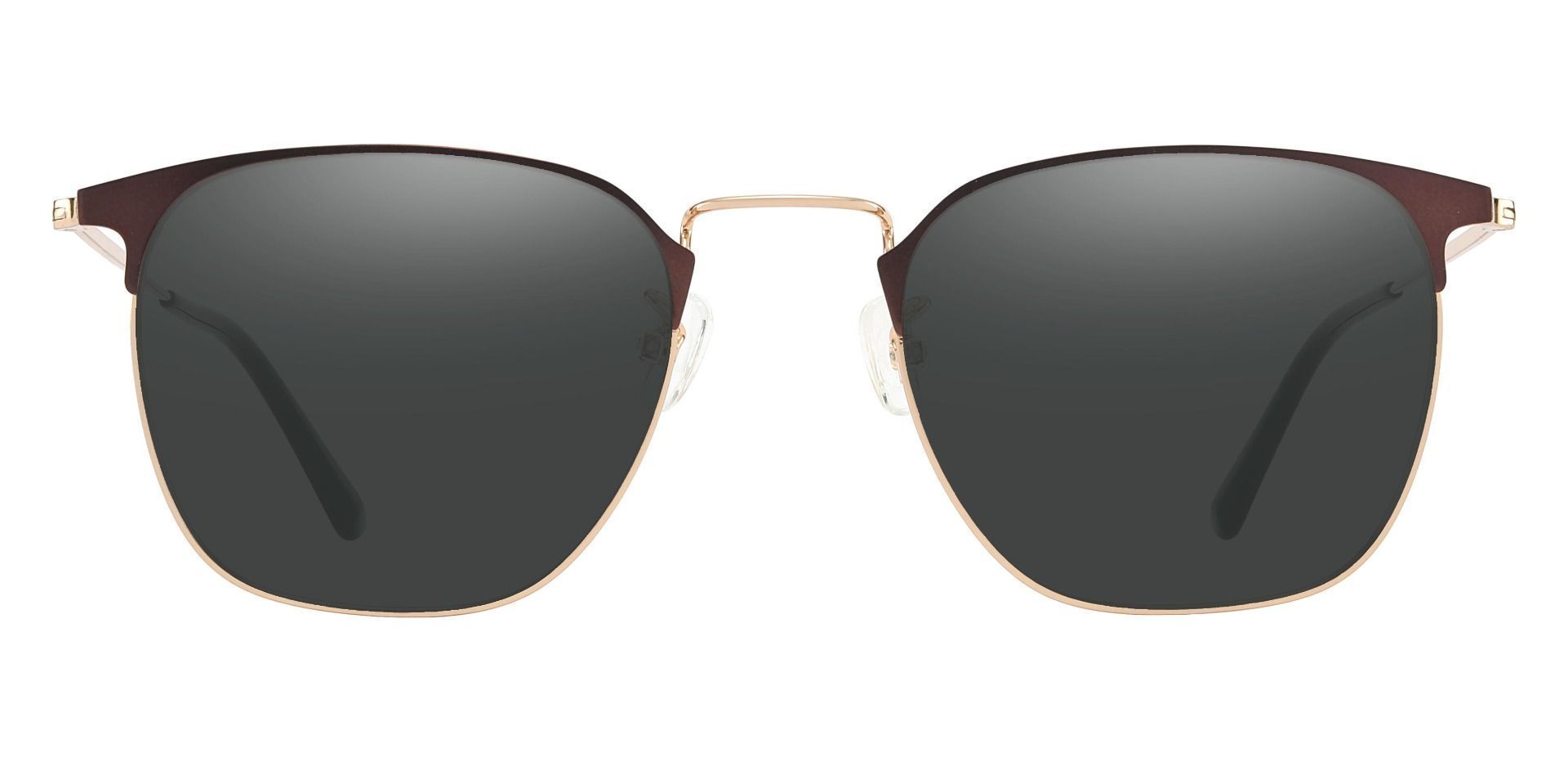 Nichols Browline Prescription Sunglasses - Brown Frame With Gray Lenses