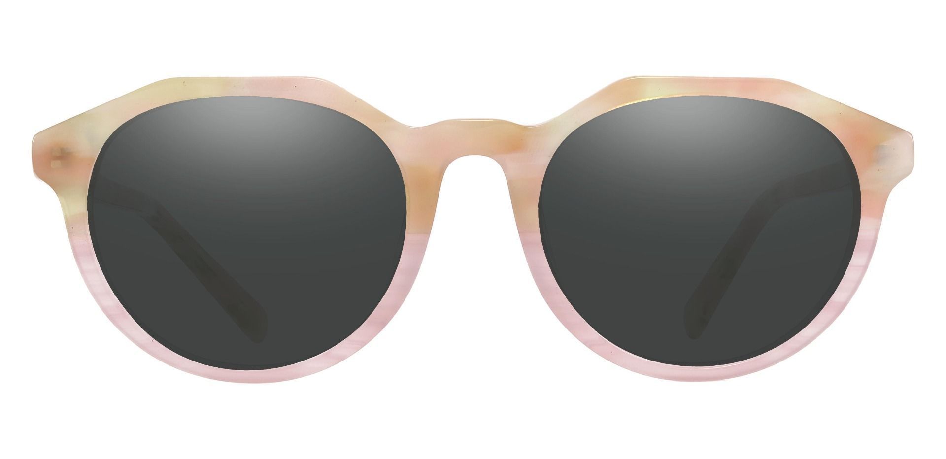 Mayfield Oval Progressive Sunglasses - Pink Frame With Gray Lenses