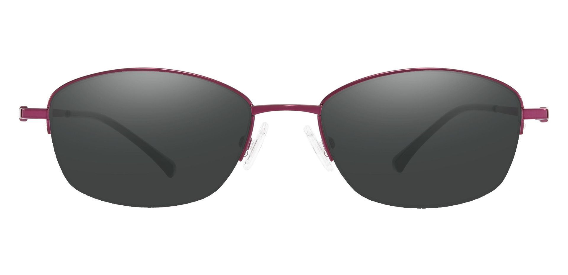 Beulah Oval Lined Bifocal Sunglasses - Purple Frame With Gray Lenses