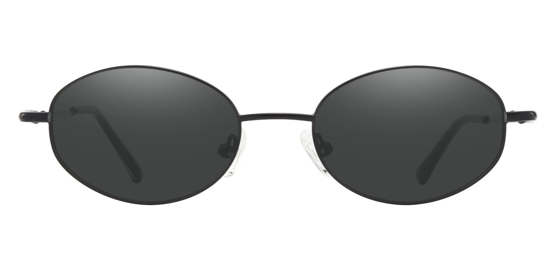 Aline Oval Prescription Sunglasses - Black Frame With Gray Lenses ...