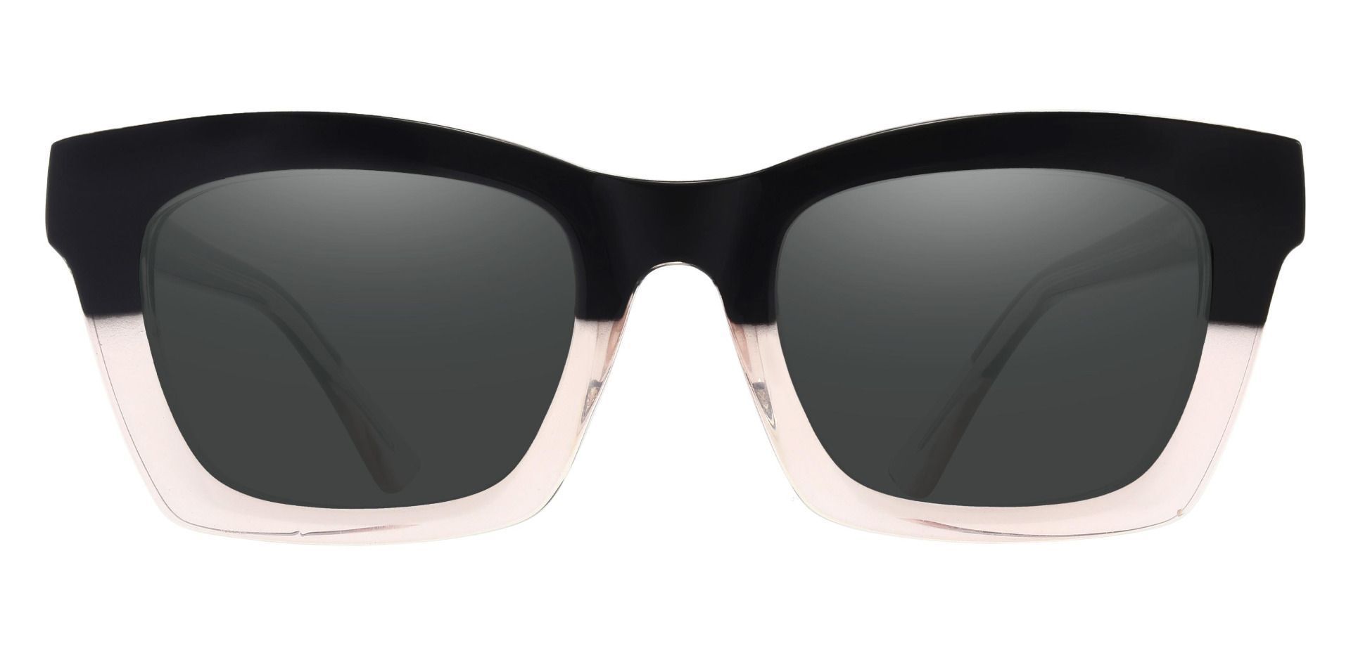 McKee Rectangle Prescription Sunglasses - Black Frame With Gray Lenses