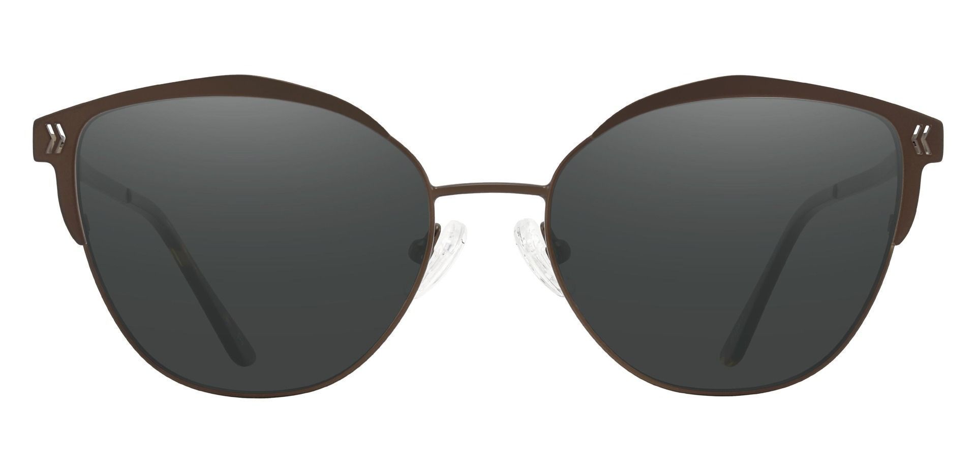 Hampton Geometric Prescription Sunglasses - Brown Frame With Gray Lenses