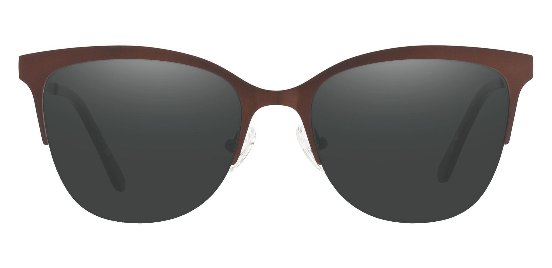 Winnie Oval Prescription Sunglasses - Brown Frame With Gray Lenses