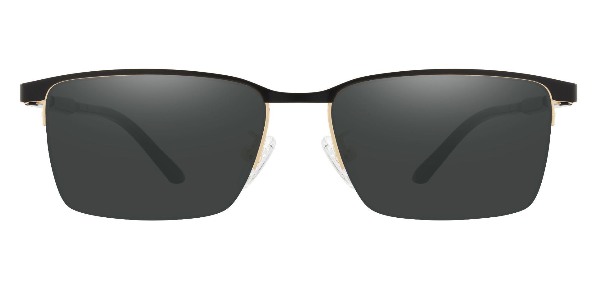 Benito Rectangle Prescription Sunglasses - Gold Frame With Gray Lenses