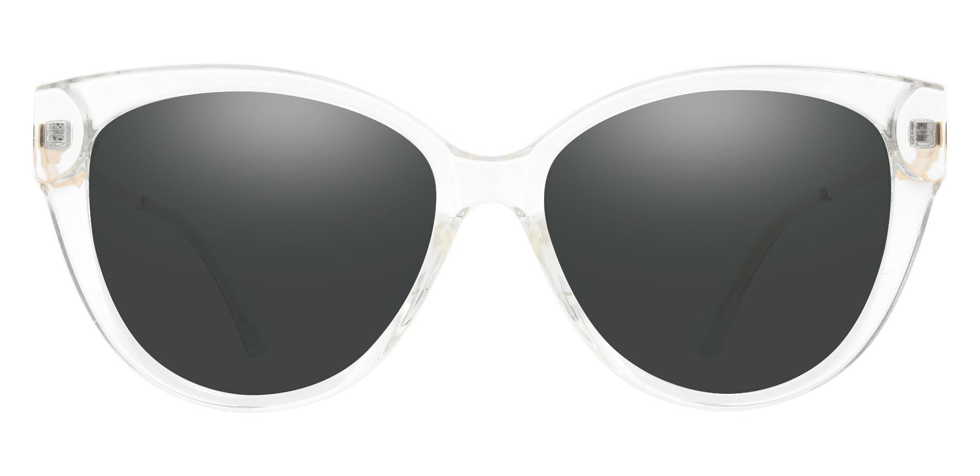 Kaycee Cat Eye Prescription Sunglasses - Clear Frame With Gray Lenses