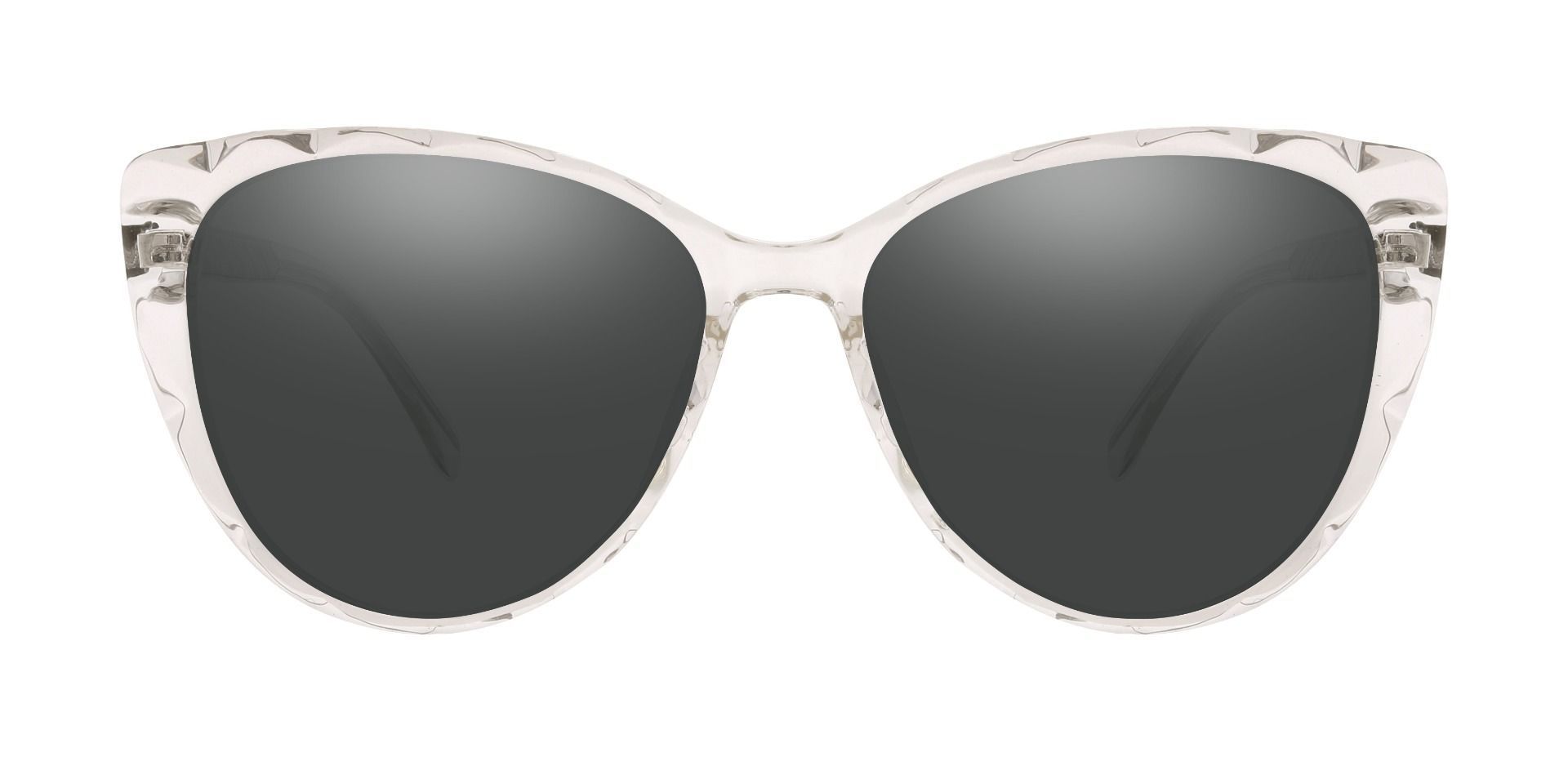 Fontaine Cat Eye Prescription Sunglasses - Clear Frame With Gray Lenses