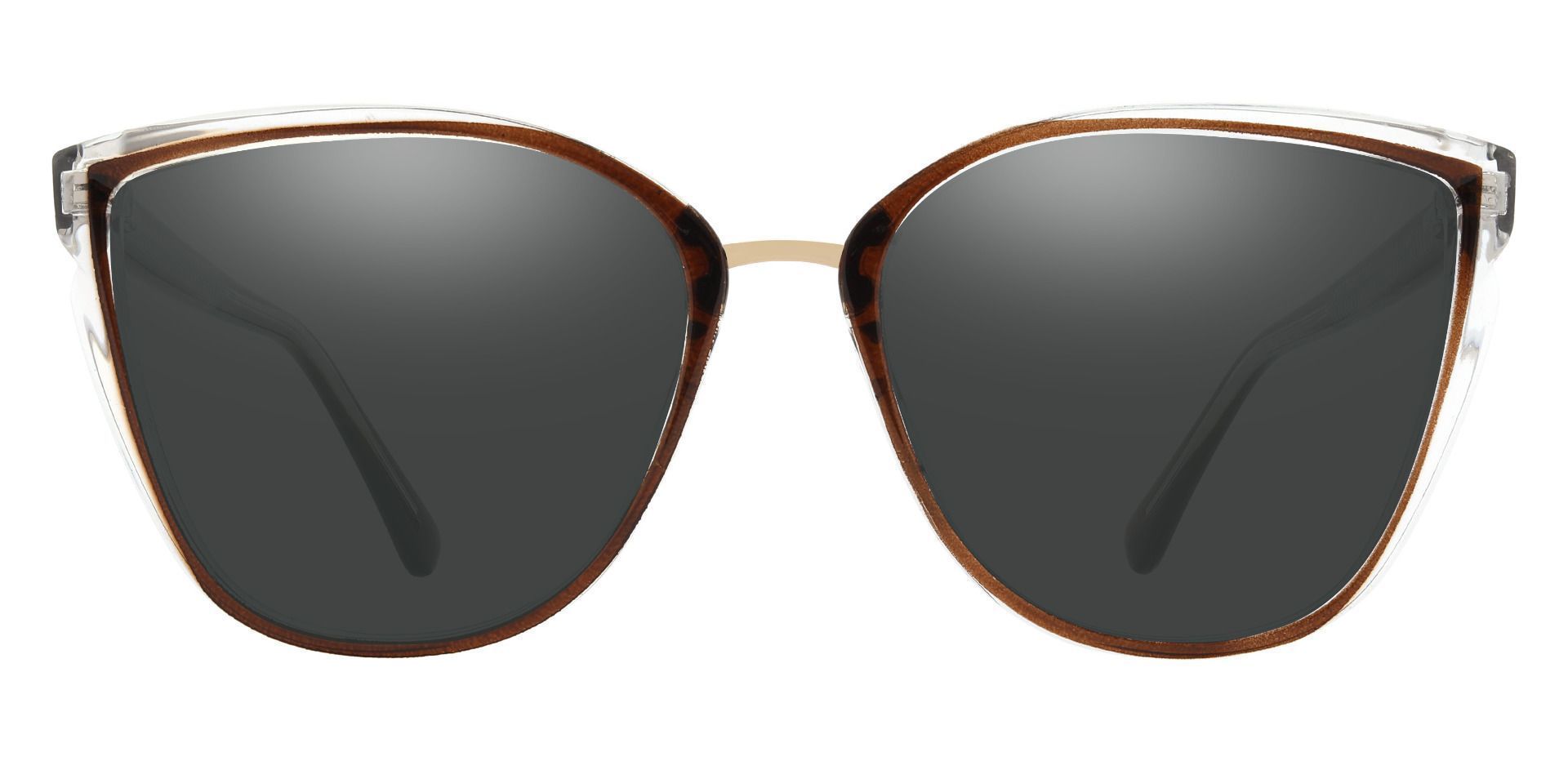 Shyla Cat Eye Prescription Sunglasses - Brown Frame With Gray Lenses