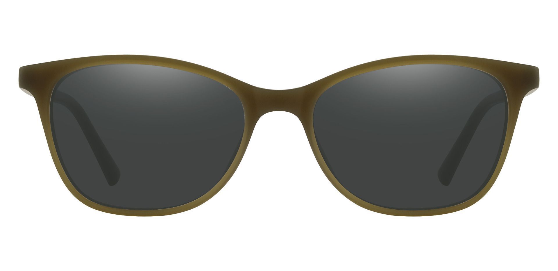 Sasha Classic Square Prescription Sunglasses - Green Frame With Gray Lenses