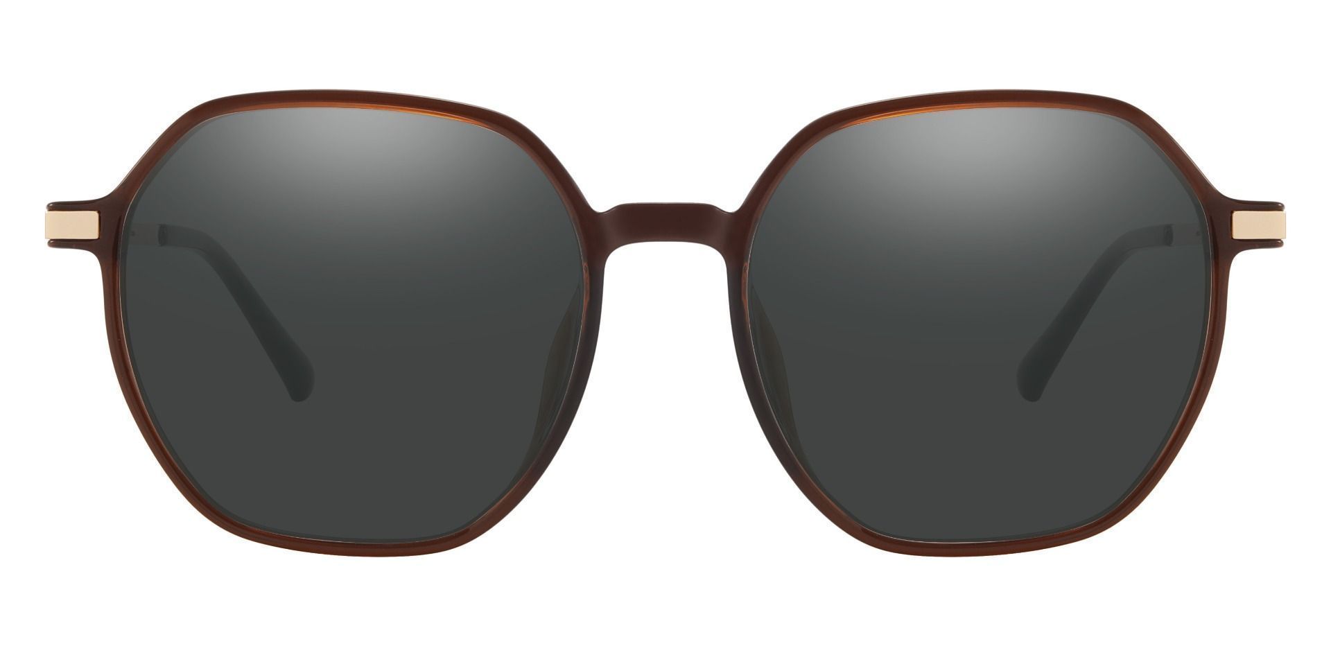 Armstrong Geometric Prescription Sunglasses Brown Frame With Gray