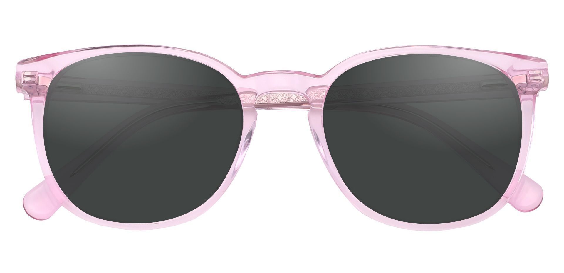 Nebula Round Prescription Sunglasses - Pink Frame With Gray Lenses