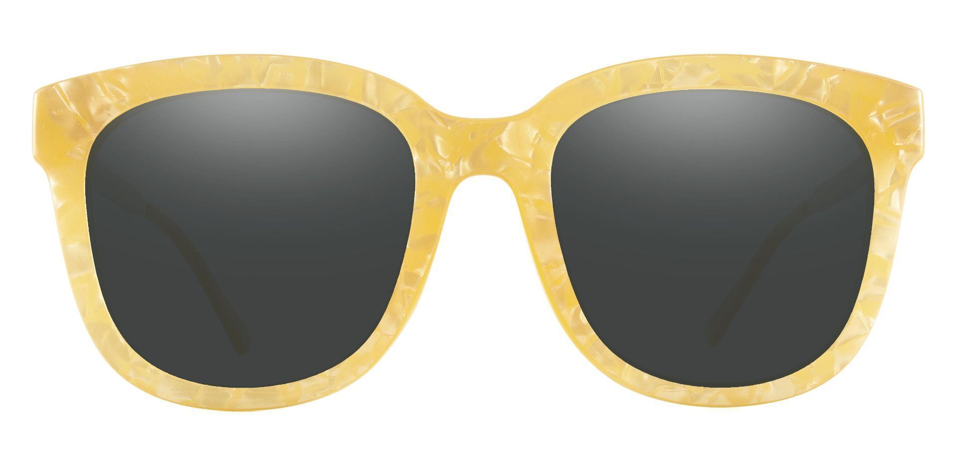 Aberdeen Square Prescription Sunglasses Yellow Frame With Gray Lenses