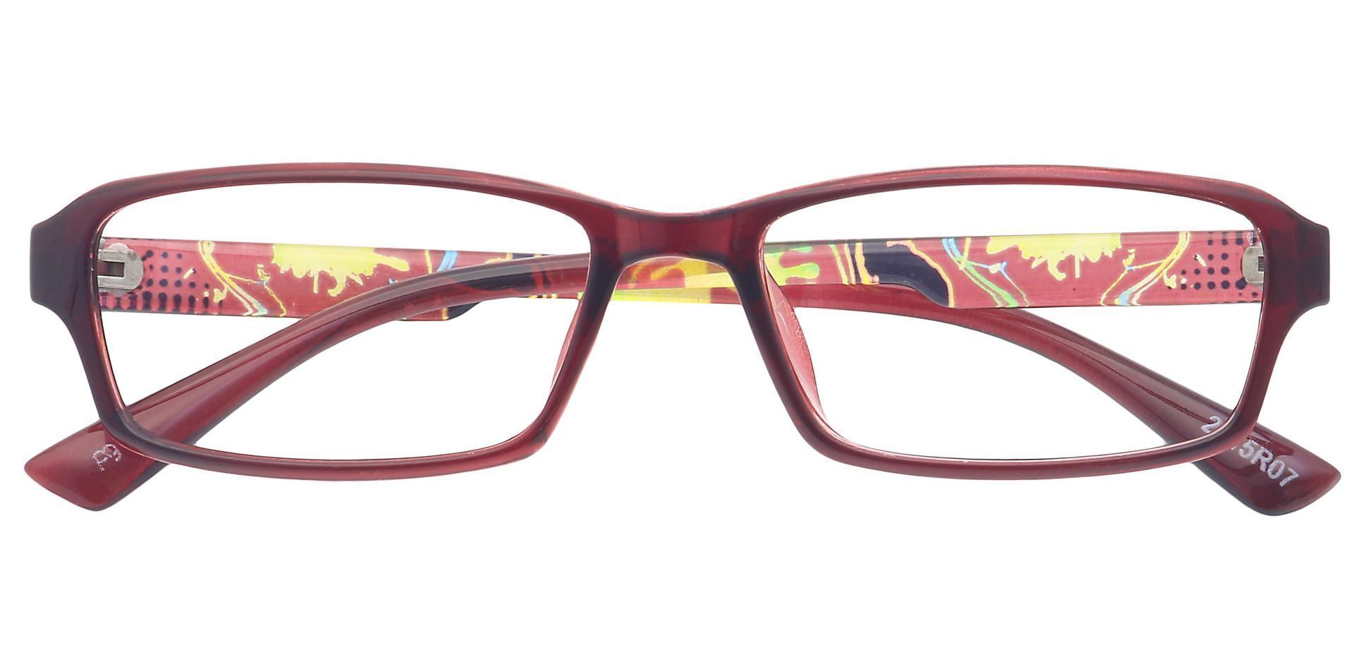 Delaney Rectangle Eyeglasses Frame - Red