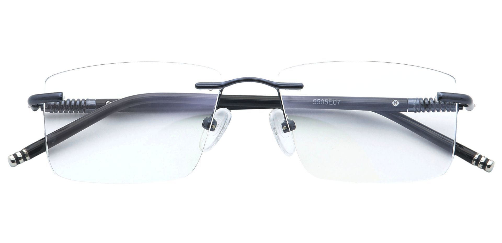 Tartan Rimless Lined Bifocal Glasses - Blue