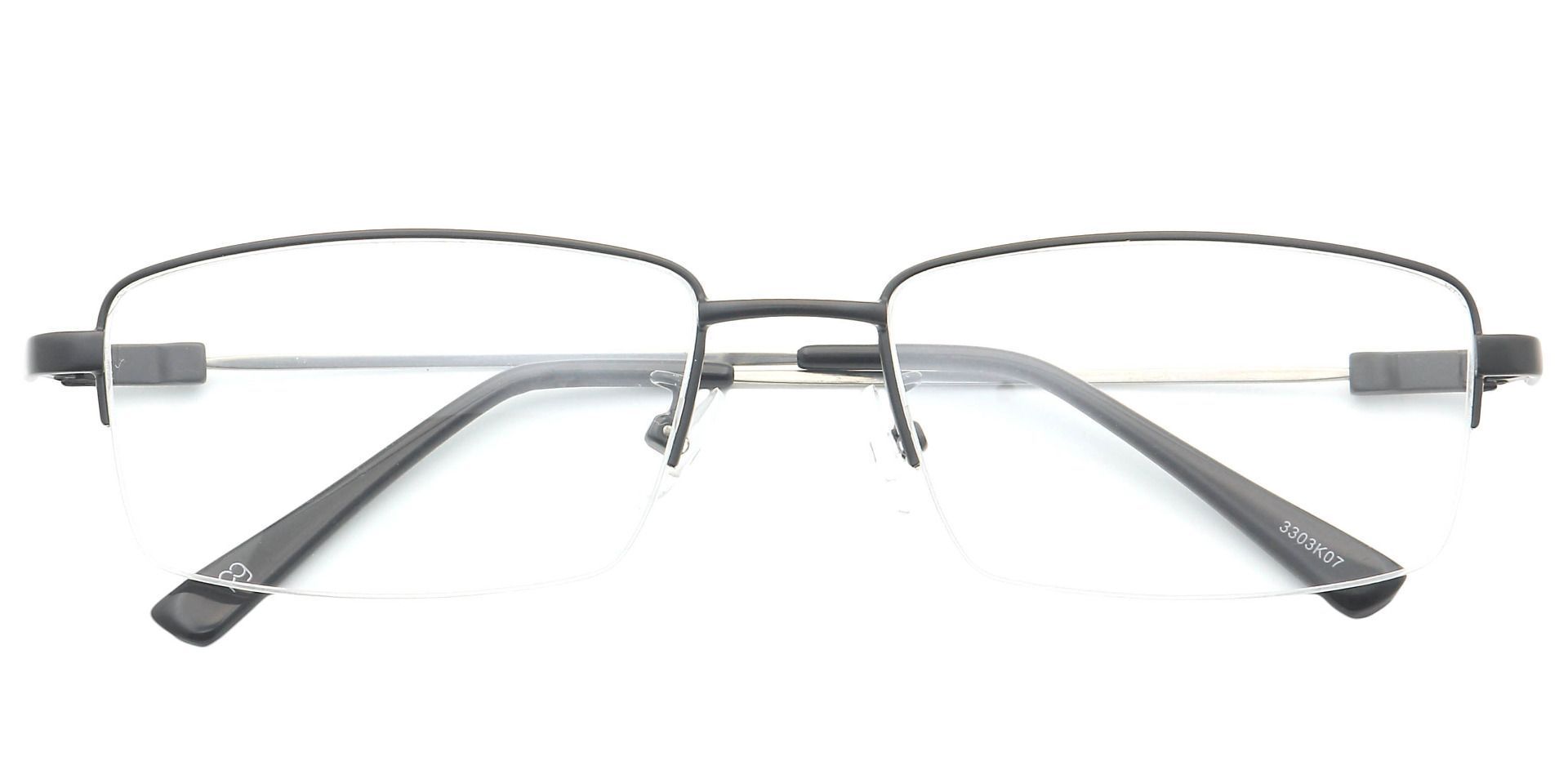 Zander Rectangle Eyeglasses Frame - Black
