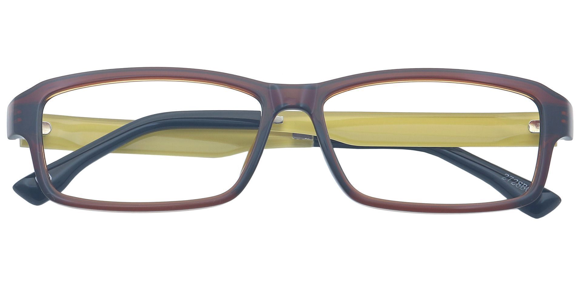 Denim Rectangle Eyeglasses Frame - Brown