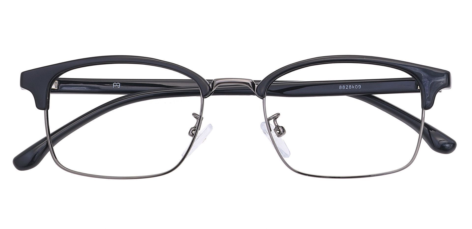 Clover Browline Eyeglasses Frame - Black