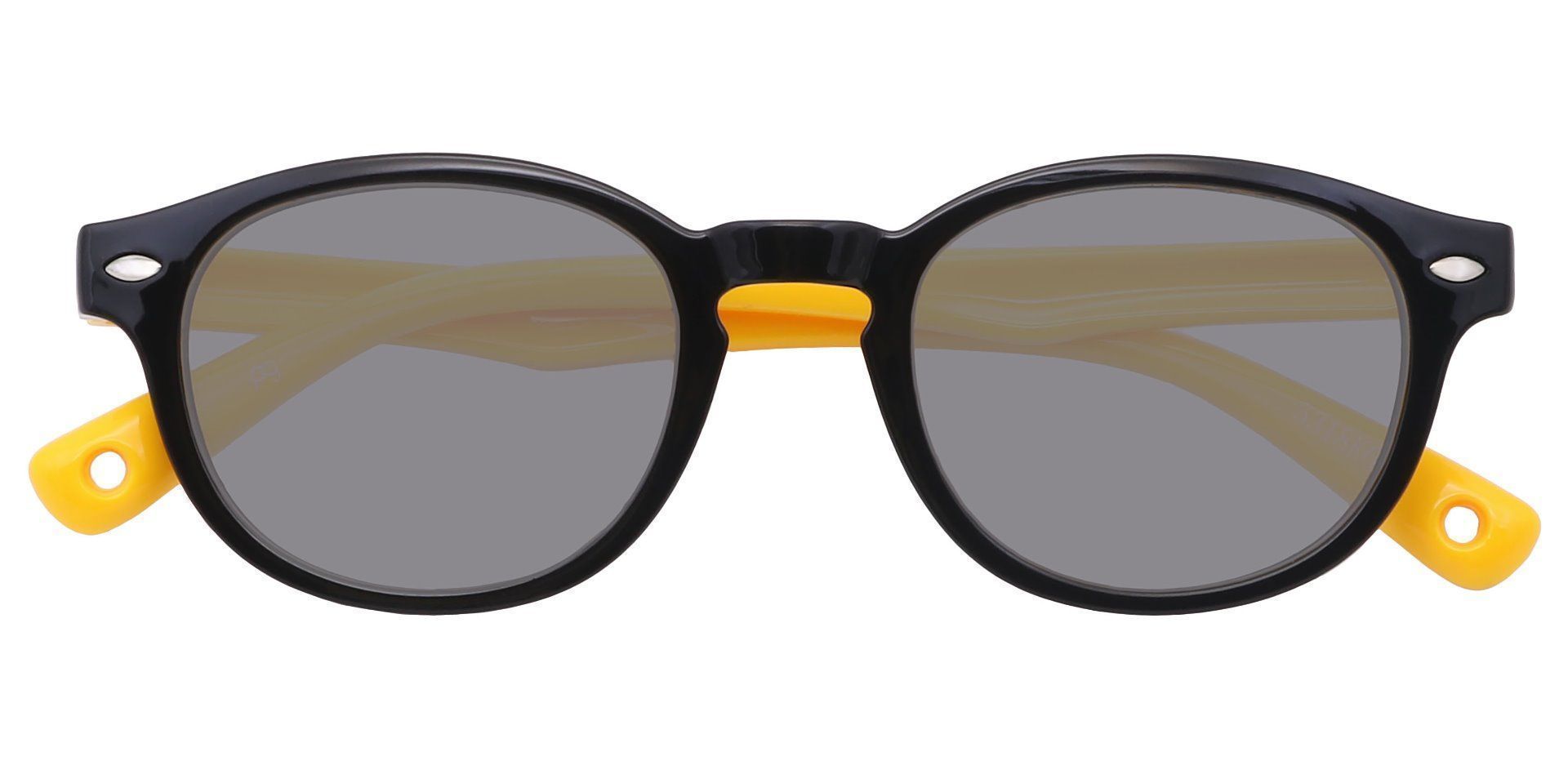 Carbon Round Black Non-Rx Sunglasses