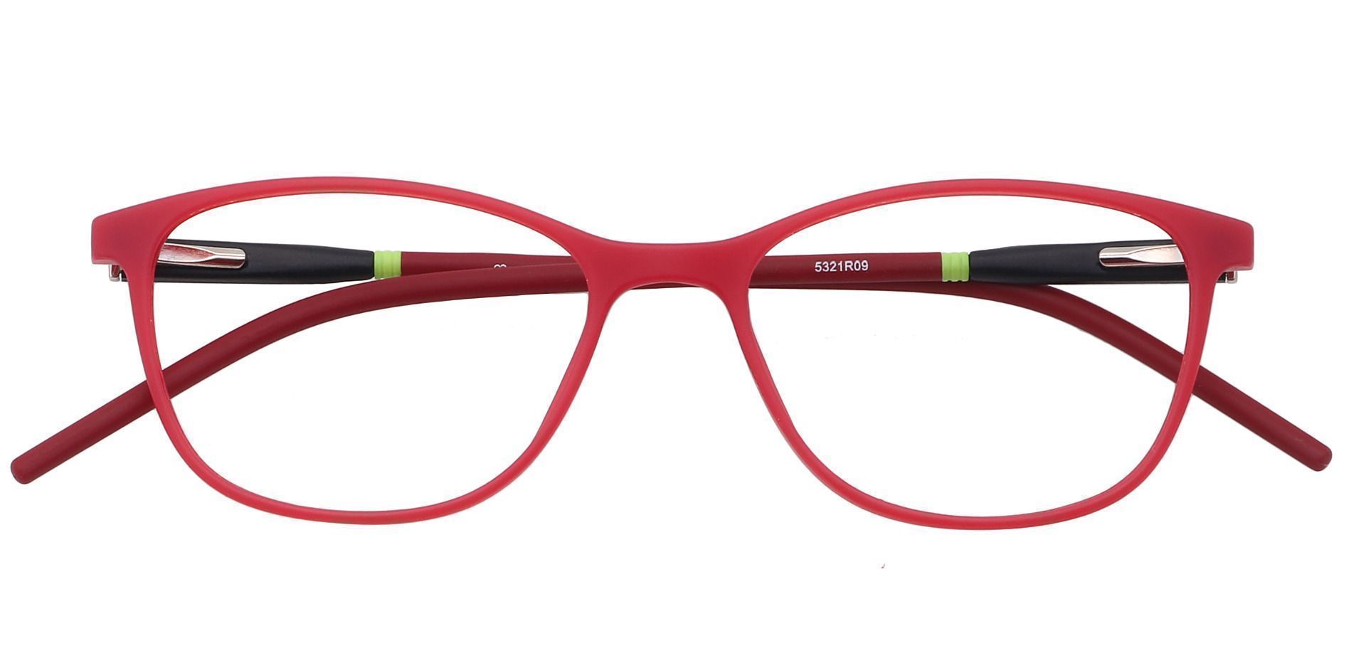 Hazel Square Prescription Glasses - Cherry Red/blk & Red Temple