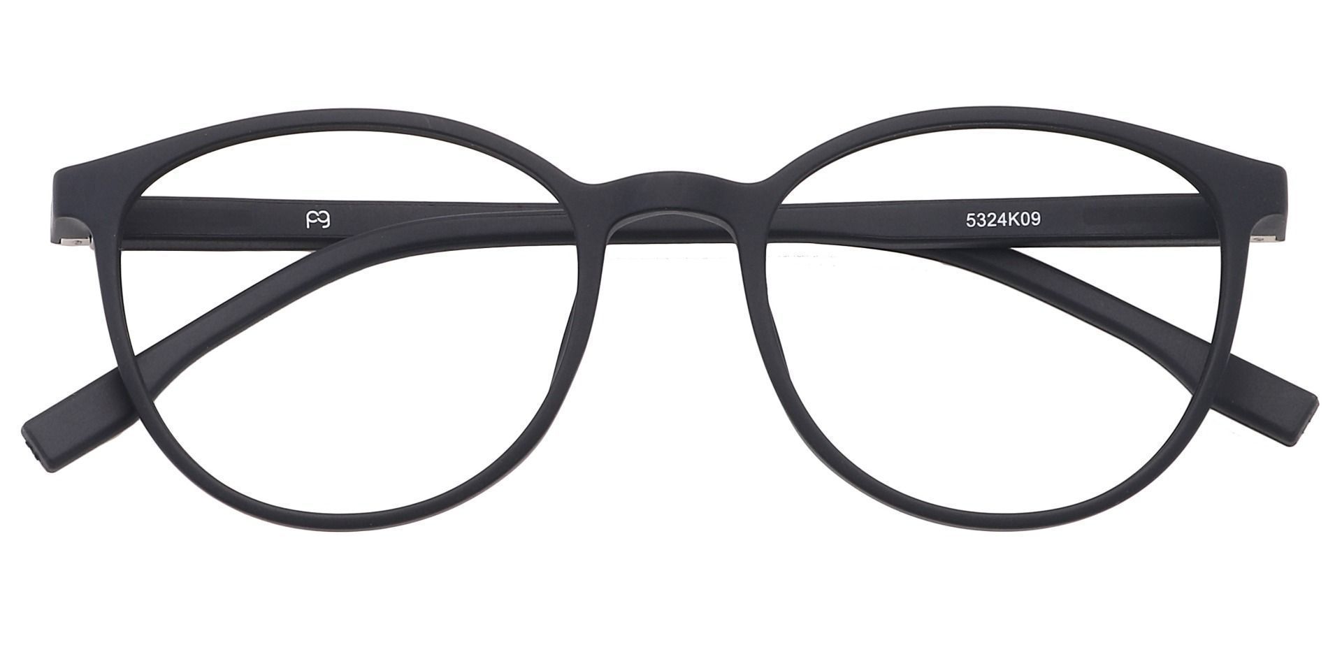 Bay Round Lined Bifocal Glasses - Matte Black