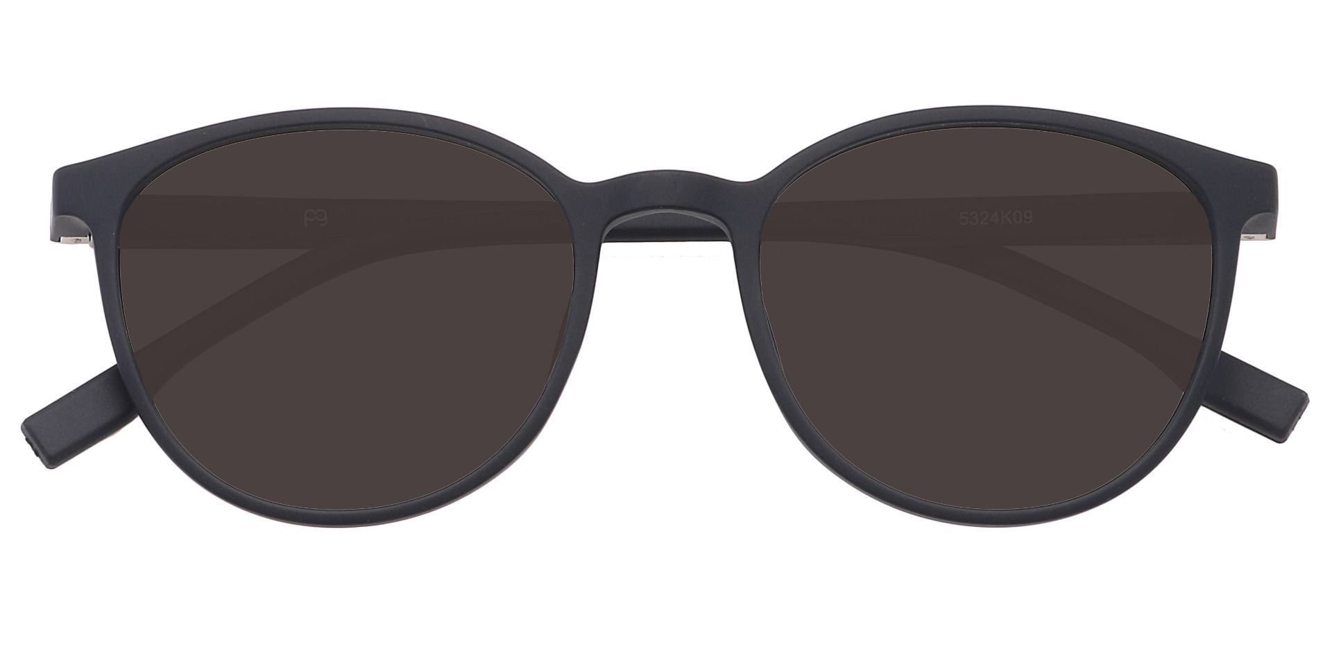 Bay Round Lined Bifocal Sunglasses - Black Frame With Gray Lenses