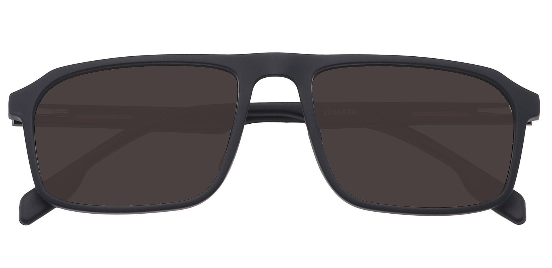 Hector Rectangle Non-Rx Sunglasses - Black Frame With Gray Lenses